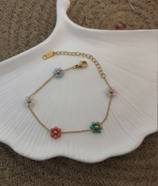Women Colourful Daisy Bracelet (Anti Tarnish)