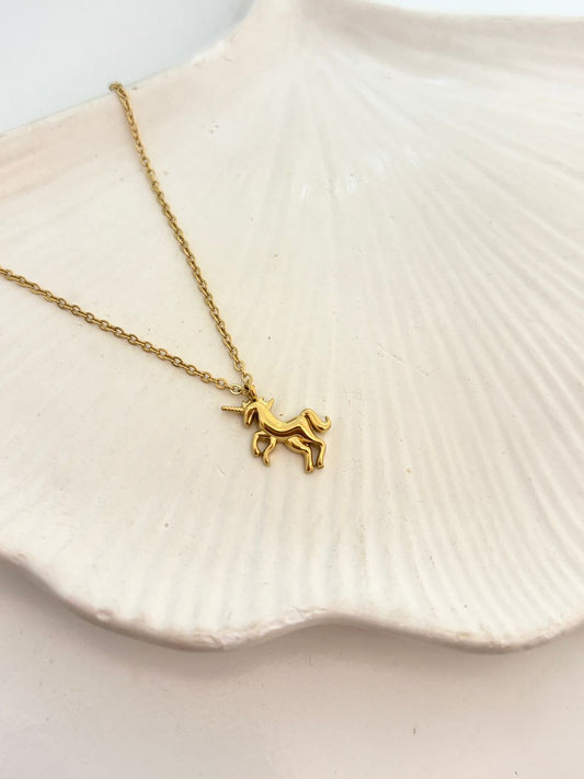 Golden Unicorn Women Necklace (Anti Tarnish)