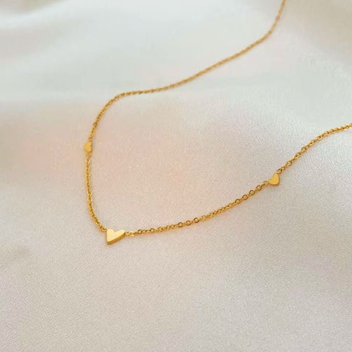 Golden Hearts Women Necklace (Anti Tarnish)