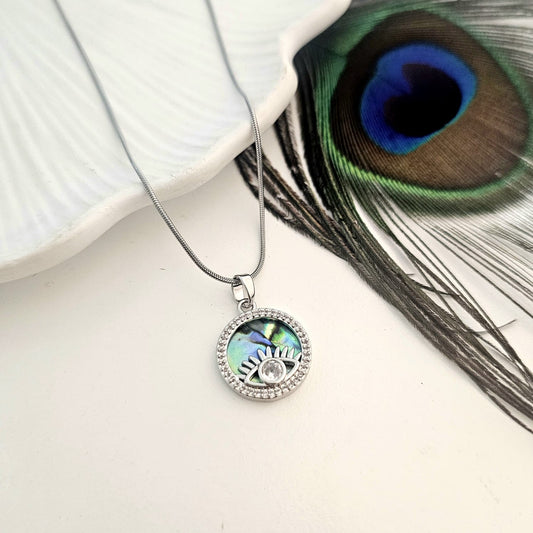 Golden Mystic Abalone Eye Women Necklace (Anti Tarnish)