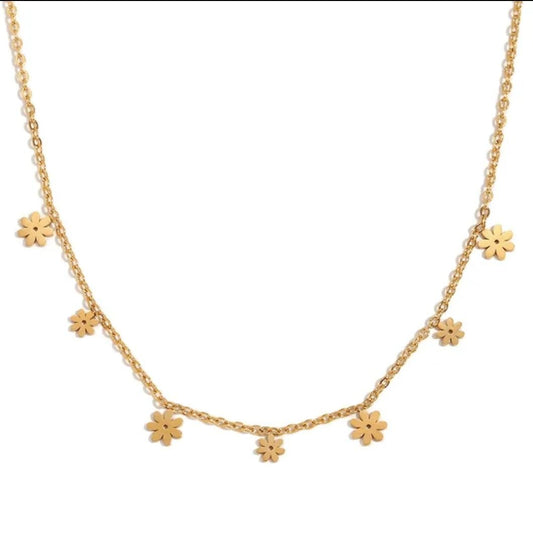 Golden Daisy Charm Women Necklace (Anti Tarnish)