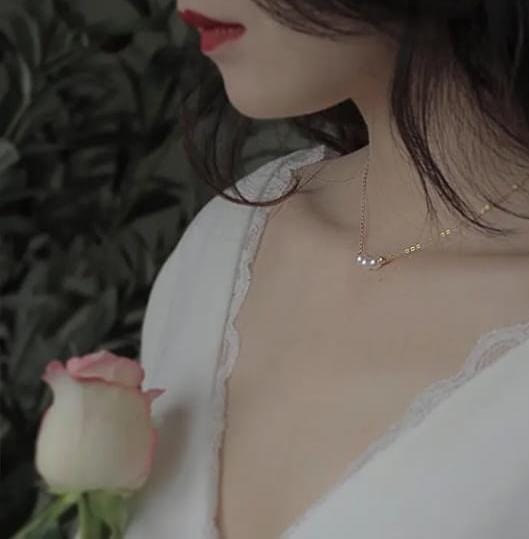 Golden Triple Pearl Charm Women Necklace (Anti Tarnish)