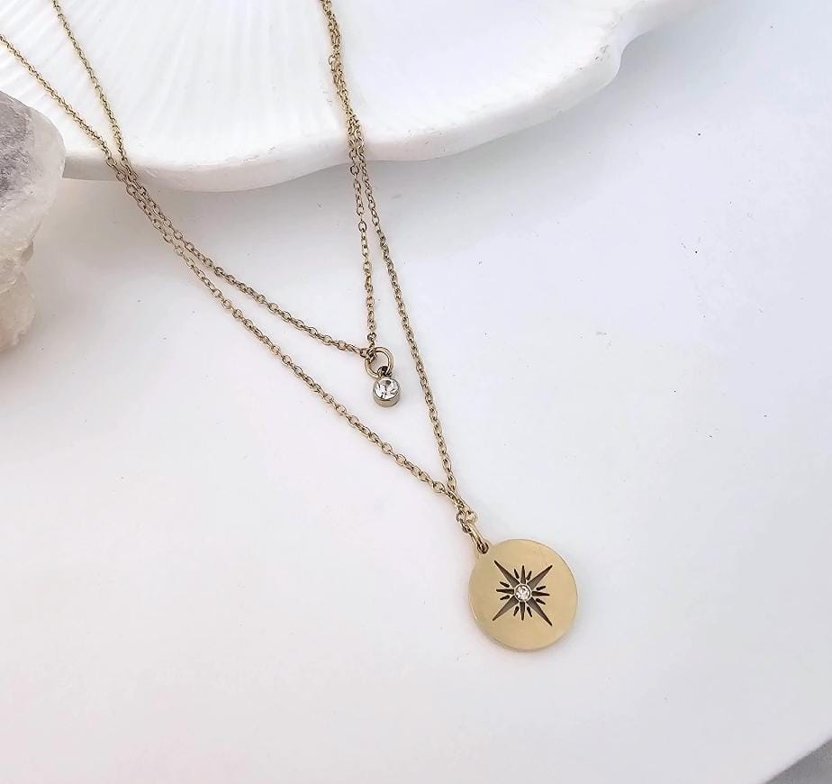 Golden Starlight Medallion Women Necklace (Anti Tarnish)