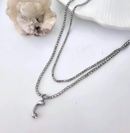 Golden Silver Luxe Call Pendant Women Necklace (Anti Tarnish)