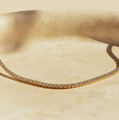 Golden Grace Tennis Women Necklace (Anti Tarnish)