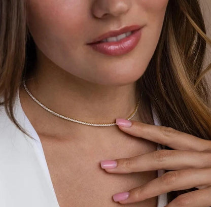 Golden Grace Tennis Women Necklace (Anti Tarnish)