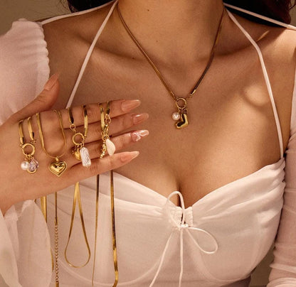 Golden Charm Luxe Collection Women Necklace (Anti Tarnish)