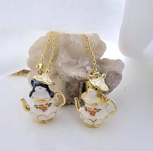 Golden Tea Time Charm Women Necklace (Anti Tarnish)