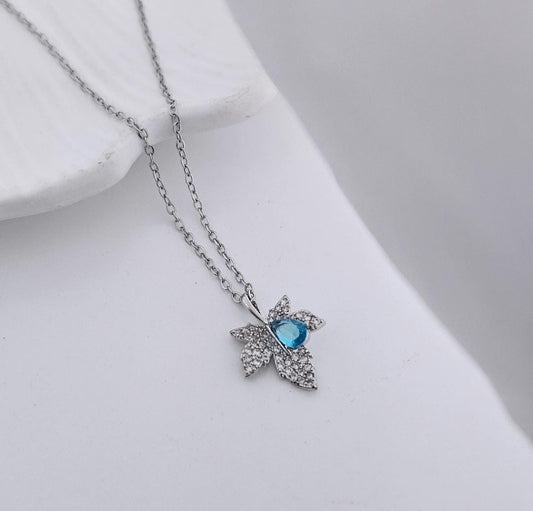 Women Leaf Diamond Necklace (Anti Tarnish)