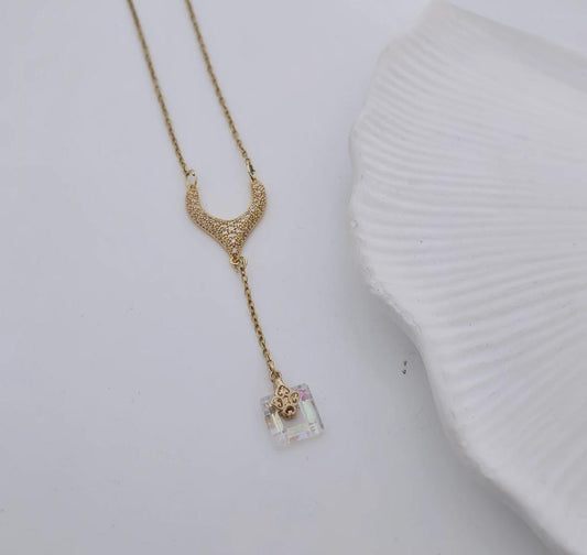 Women Mystic Cube Drop Necklace (Anti Tarnish)