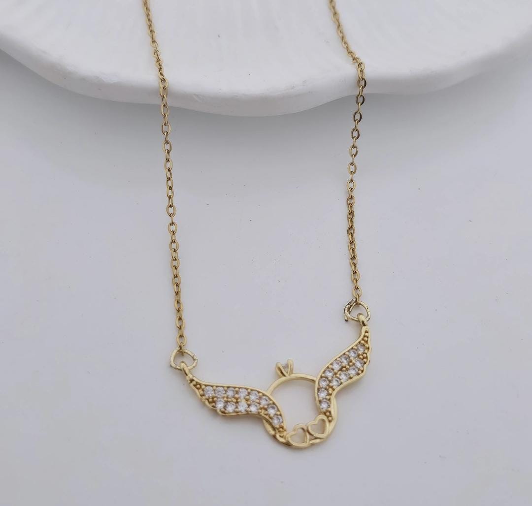 Women Angel Wings Ring Necklace (Anti Tarnish)