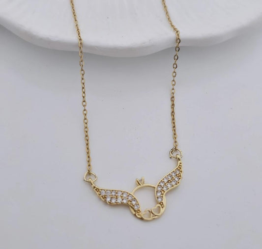 Women Angel Wings Ring Necklace (Anti Tarnish)