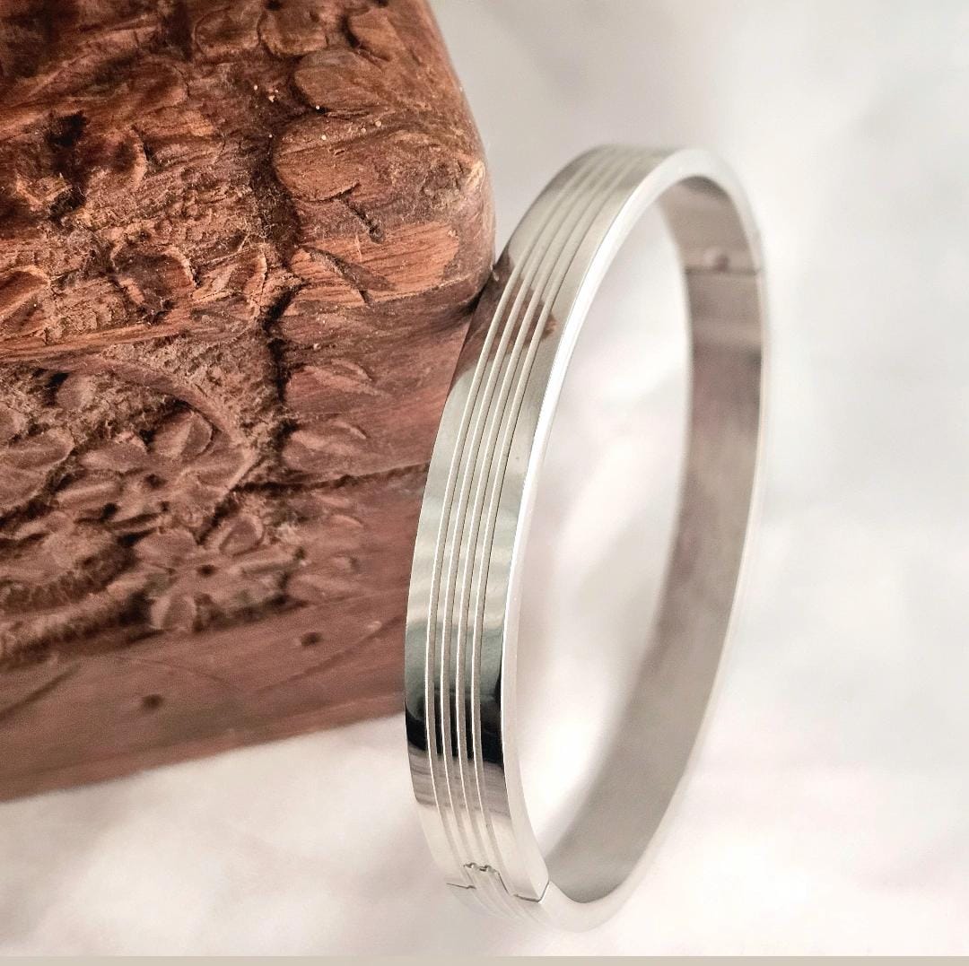 Silver Three Lines Men Kada