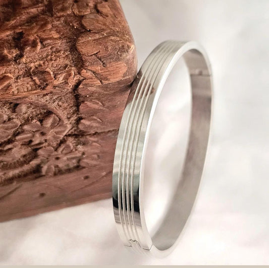 Silver Three Lines Men Kada