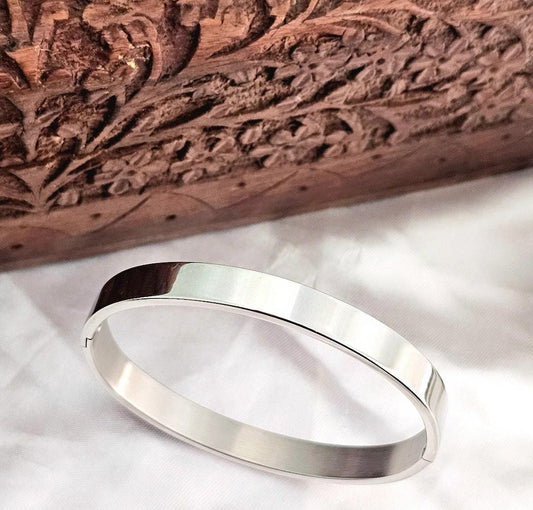 Silver Plain Men Kada