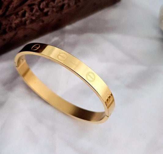 Golden Cartier Men Kada With Key