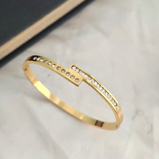 Crystal Studded Women Kada Bracelet (Anti Tarnish)