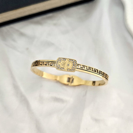Rectangle Evil Eye Women Kada Bracelet (Anti Tarnish)