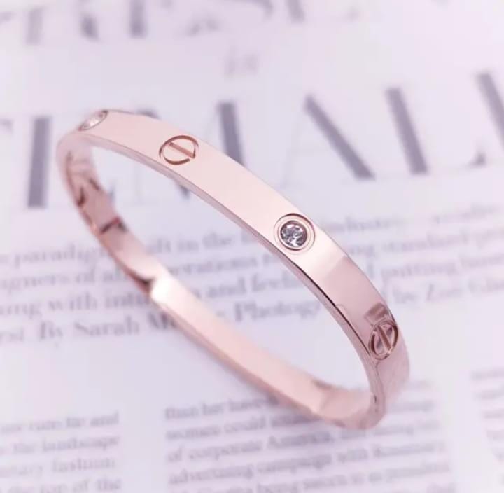 Rosegold Oval Cartier Women Kada Bracelet (Anti Tarnish) (Small Size)