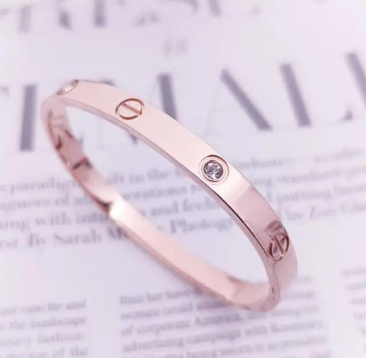 Rosegold Oval Cartier Women Kada Bracelet (Anti Tarnish) (Small Size)