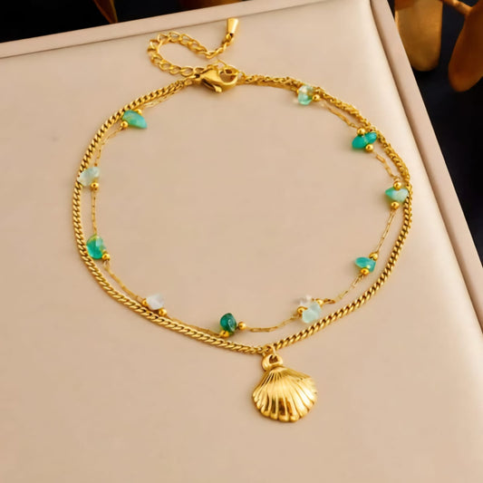 Women Shell Layered Bracelet (Anti Tarnish)