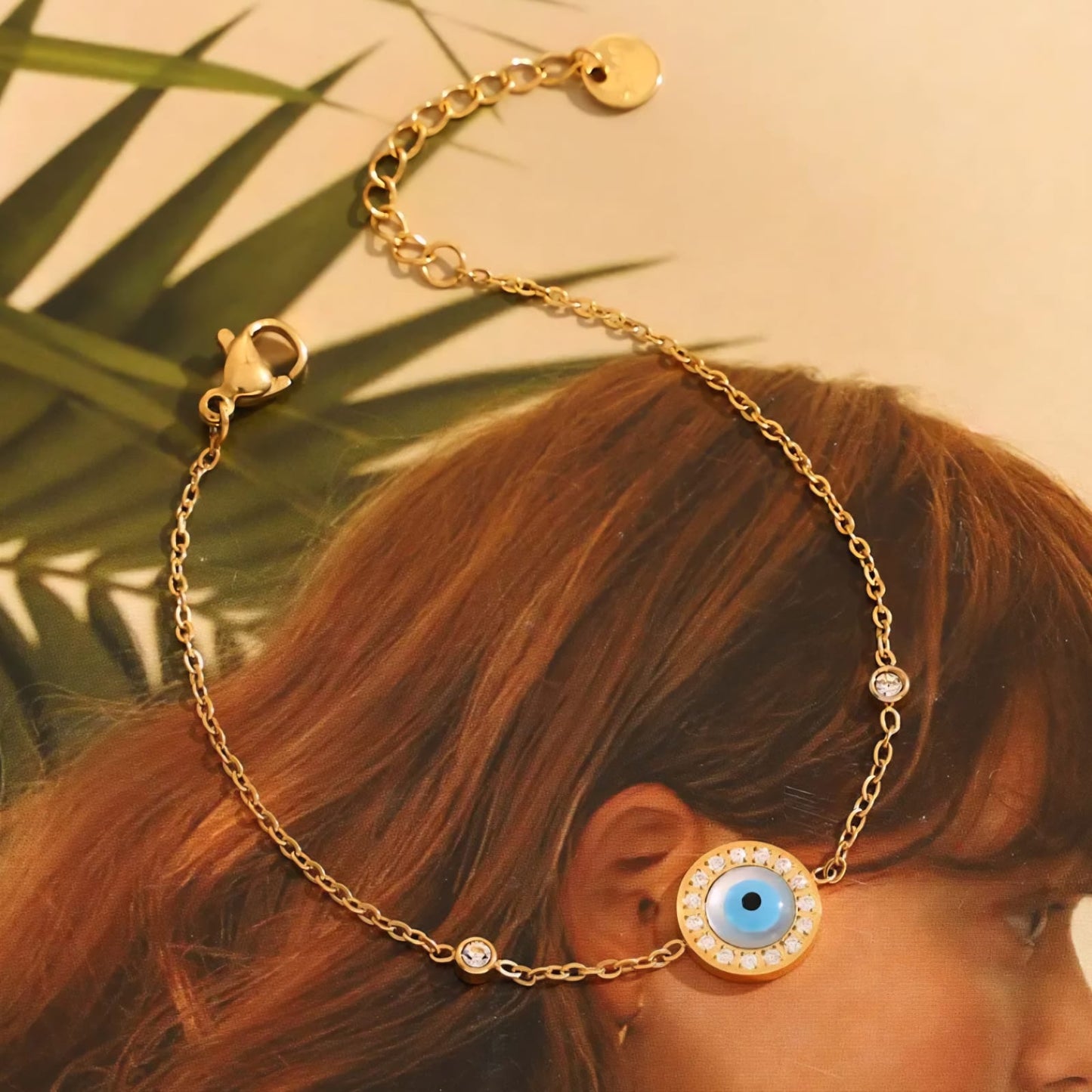 Circle Evil Eye Bracelet (Anti Tarnish)