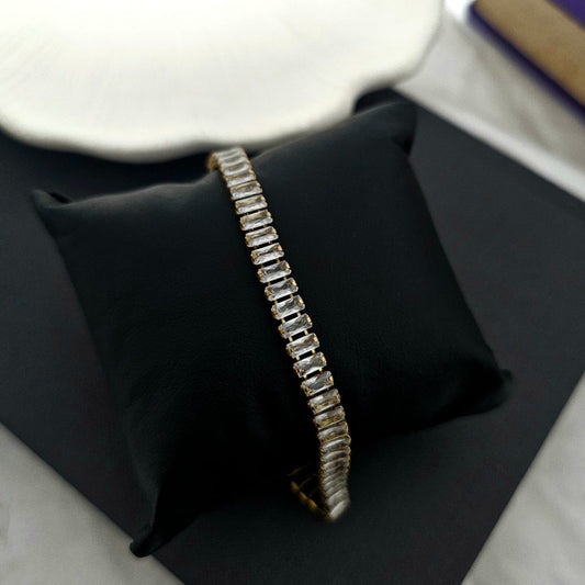 Women Rectangle Tennis Bracelet (Anti Tarnish)