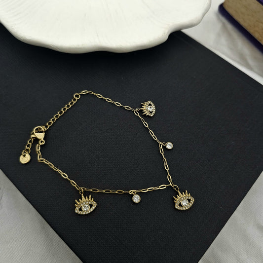 Evil Eye Charm Bracelet (Anti Tarnish)