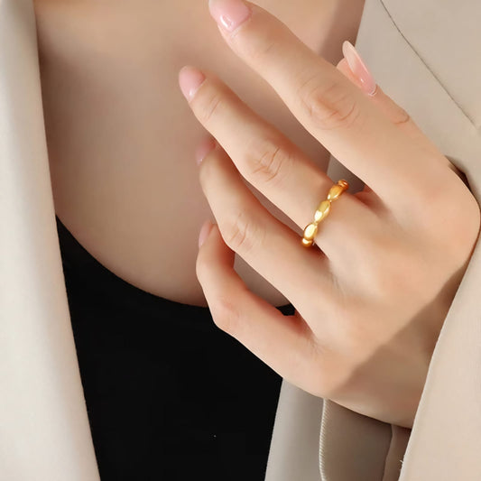 Curve Bubble Anti Tarnish Ring (Adjustable)