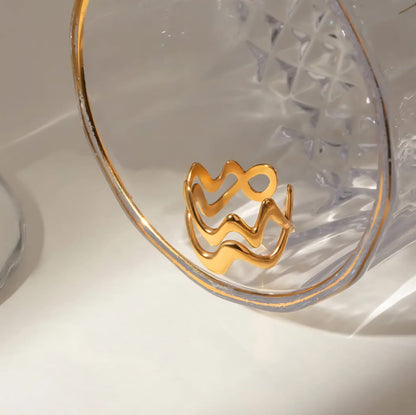 Curve Layered Ring (Anti Tarnish) (Adjustable)