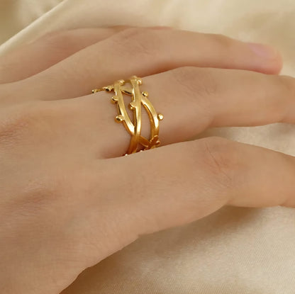 Branch Layered Anti Tarnish Ring (Adjustable)