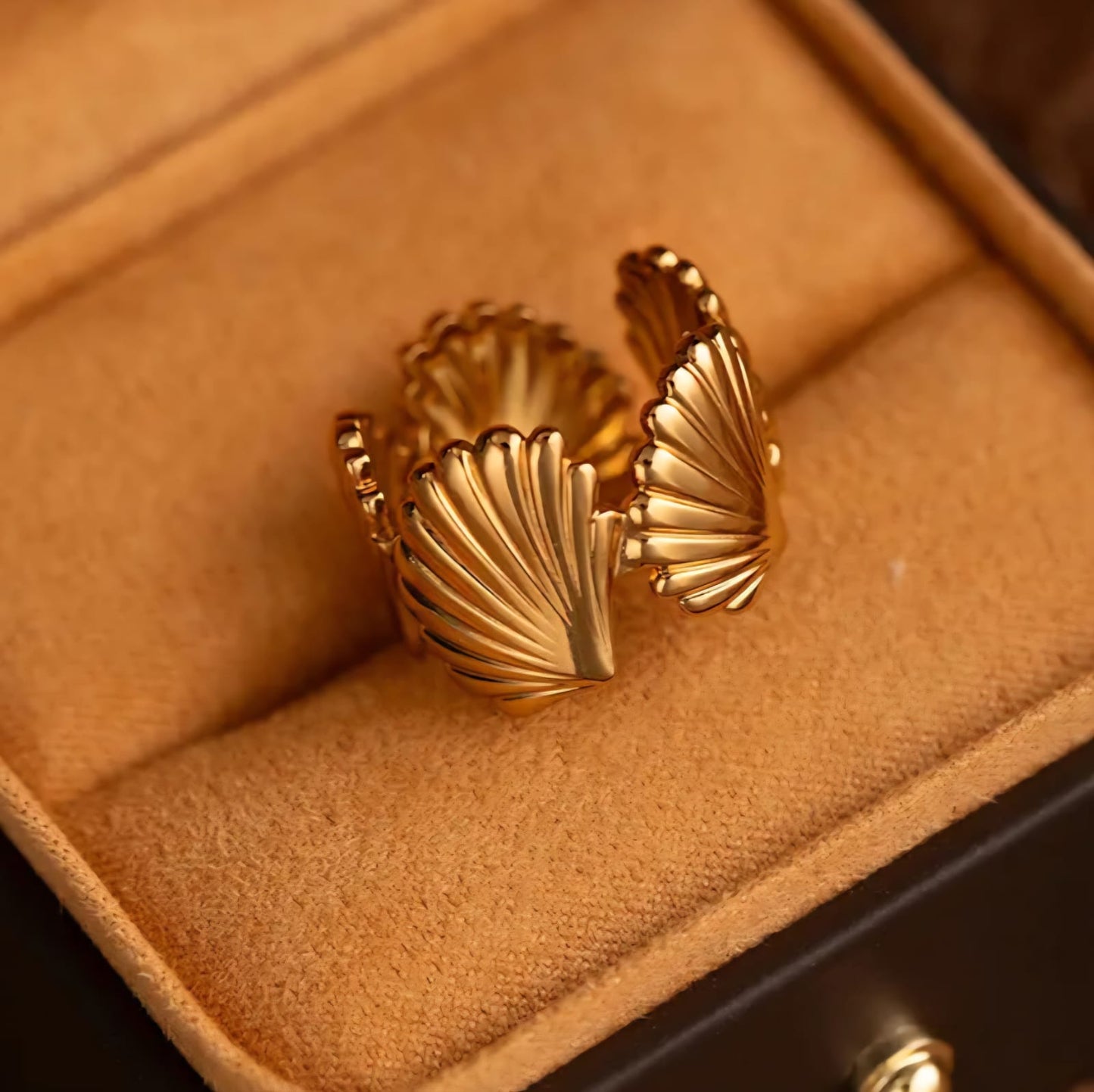 Shell Band Anti Tarnish Ring (Adjustable)