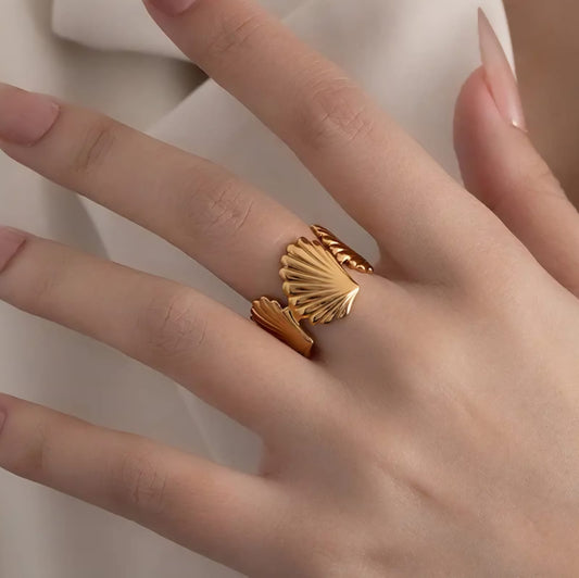 Shell Band Anti Tarnish Ring (Adjustable)