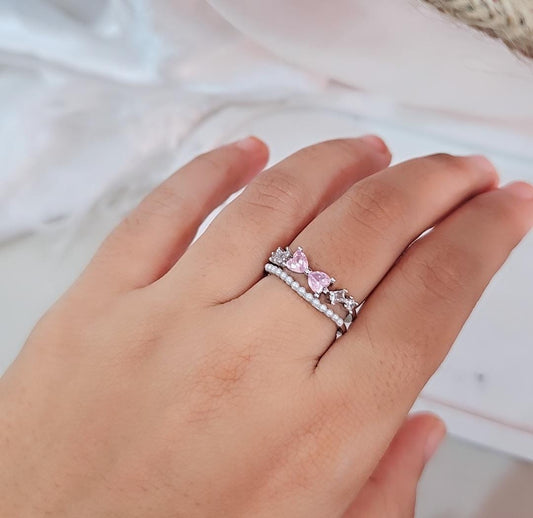 Silver Bow Layered Ring