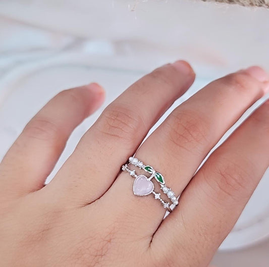 Cherry Pink Layered Ring