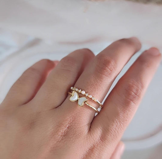 Golden Butterfly Chic Layered Ring