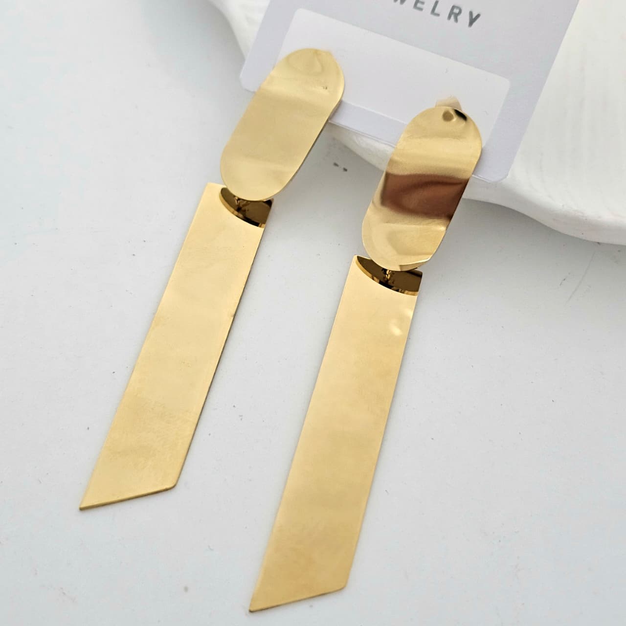 Auric Blade Golden Earrings