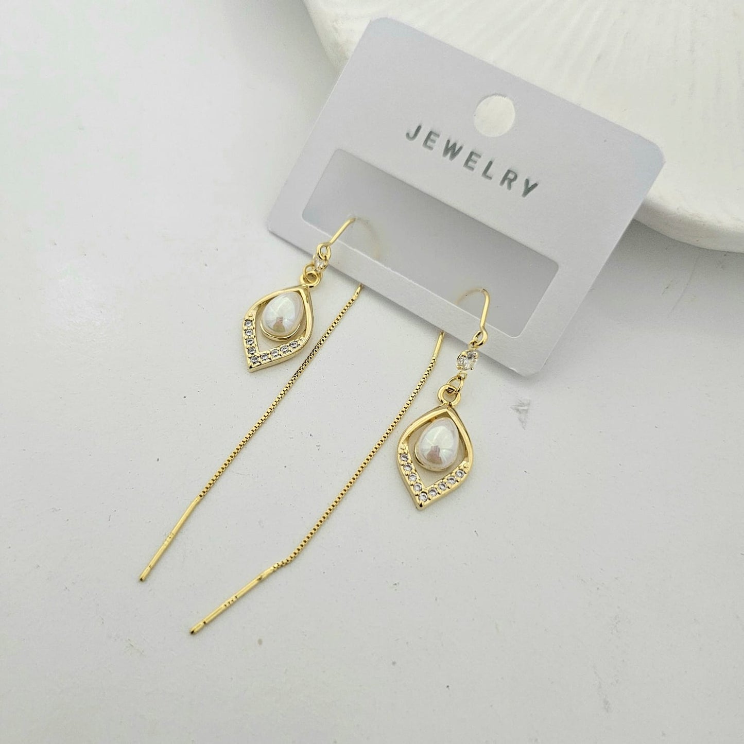 Peal Hanging Sui Dhaga Earrings