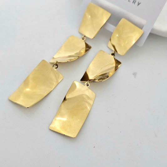 Golden Elegant Statement Earrings