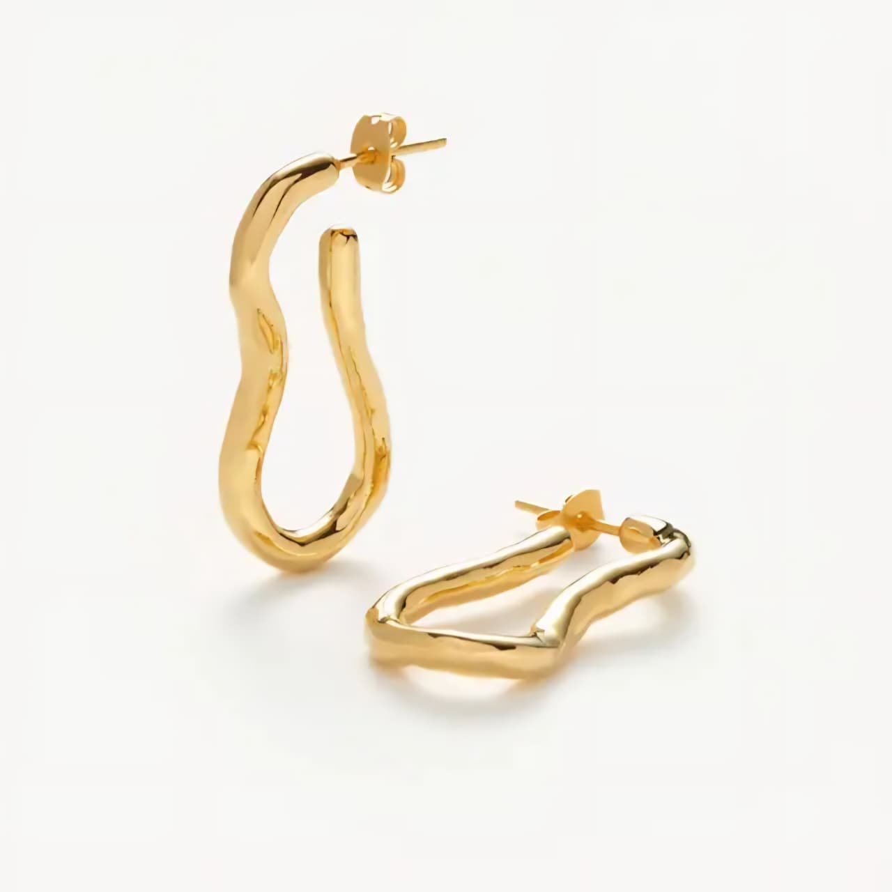 Golden Irregular Hoop Earrings