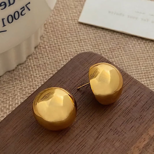 Golden Metal Studs Earrings