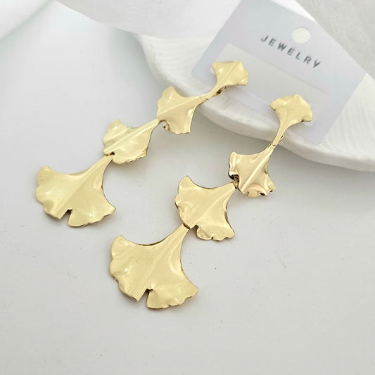 Golden Orchid Drop Earrings