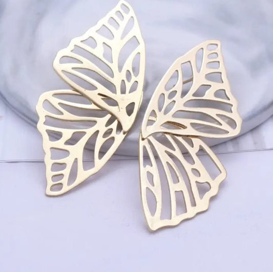 Golden Butterfly Wings Earrings
