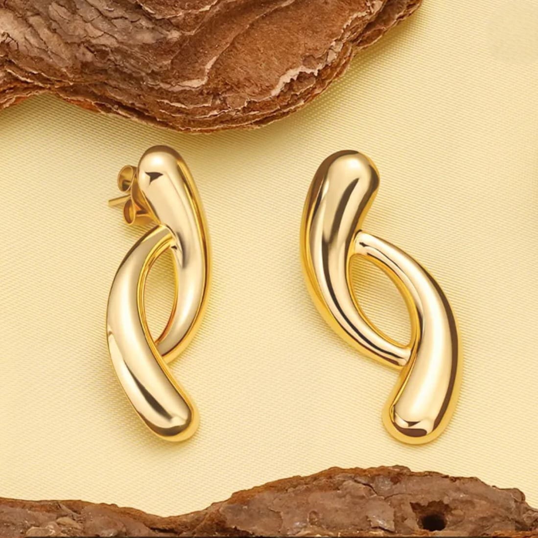 Golden Petal Cascade Earrings