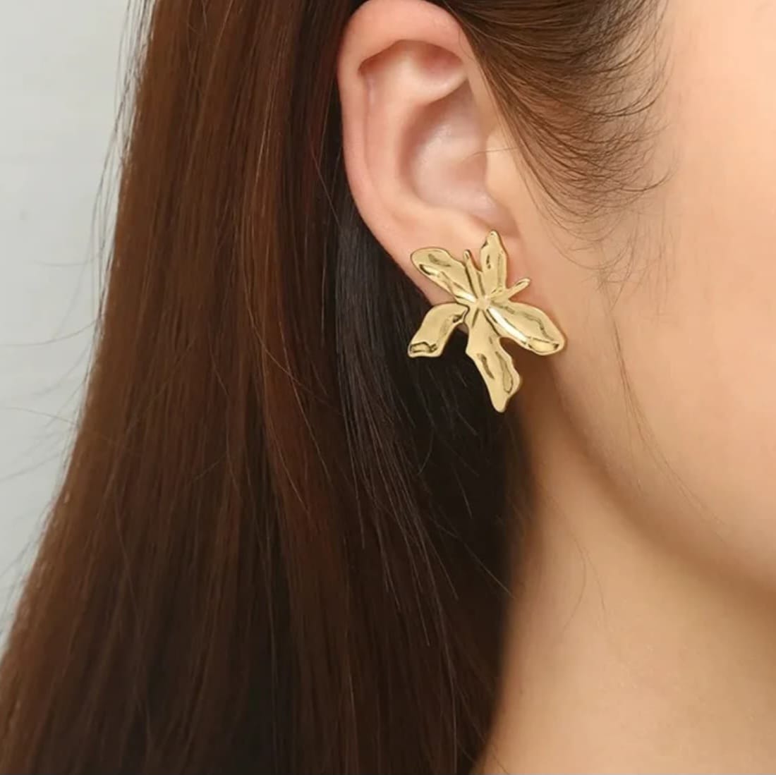 Flower Petal Golden Earrings