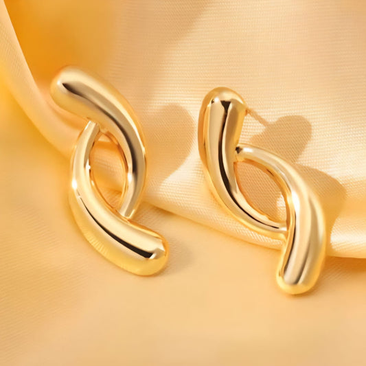 Golden Petal Cascade Earrings