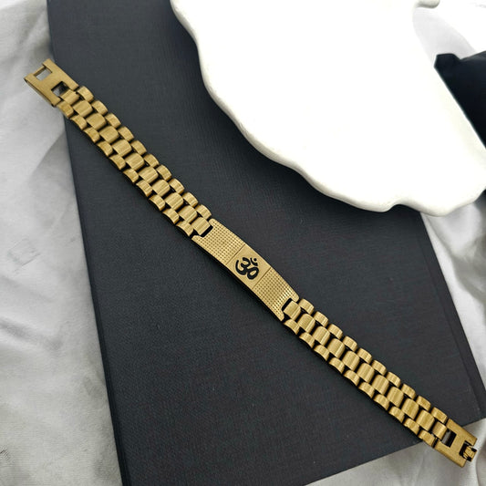 Men Om golden Bracelet(Anti-Tarnish)