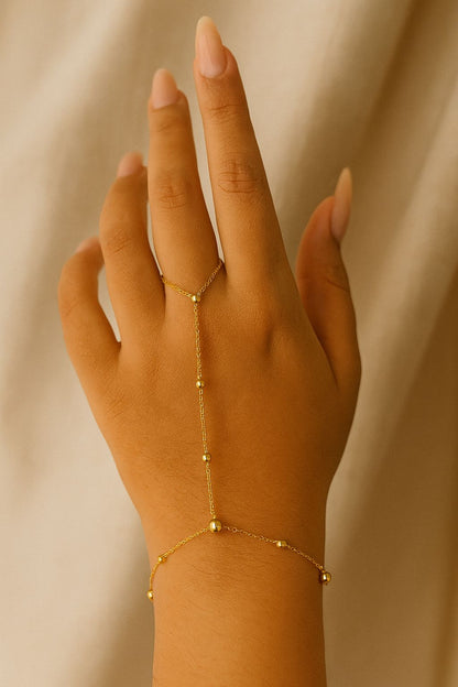 Ball Chain Ring With Bracelet ( Anti Tarnish )