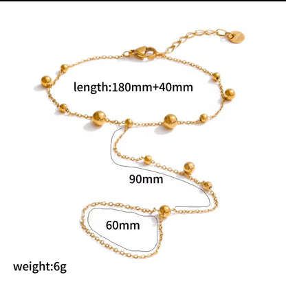 Ball Chain Ring With Bracelet ( Anti Tarnish )
