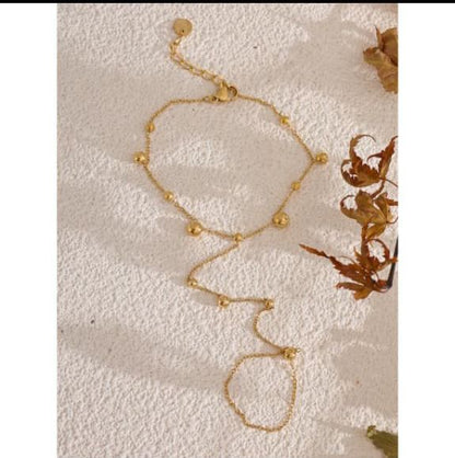 Ball Chain Ring With Bracelet ( Anti Tarnish )